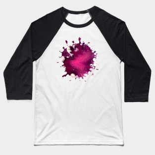 Maroon/Pink Acrylic Pour Painting Baseball T-Shirt